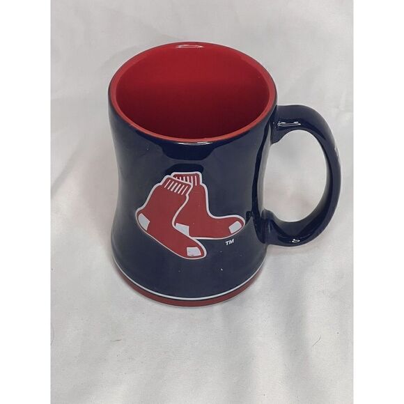 Boelter Boston Red Sox MLB Sculpted Logo Relief 12 oz Mug Coffee Cup Navy Blue - Picture 1 of 8